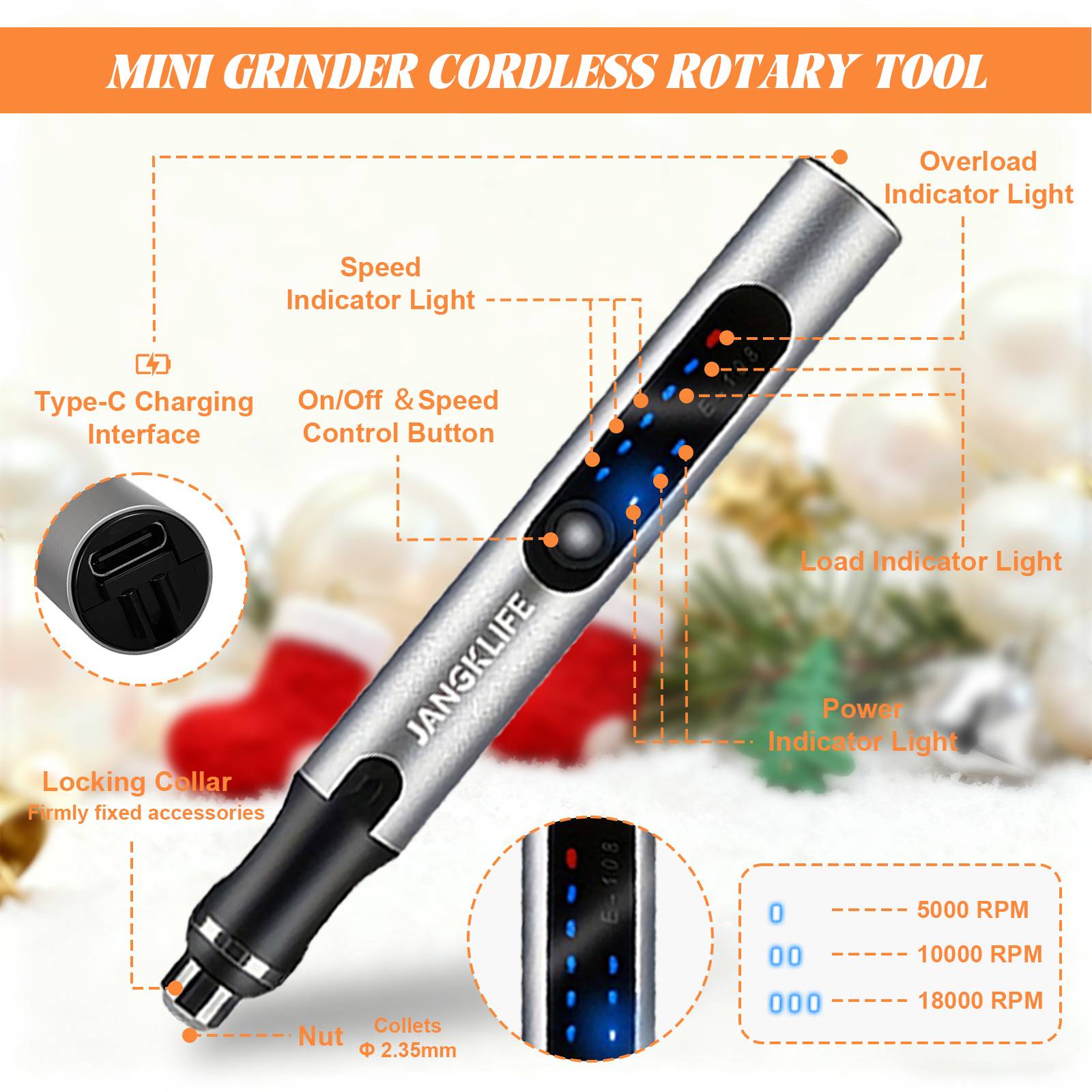 JANGKLIFE USB 무선 로타리 도구 키트 목공  - Cordless Rotary Tool Kit Accessories 리뷰 및 가격