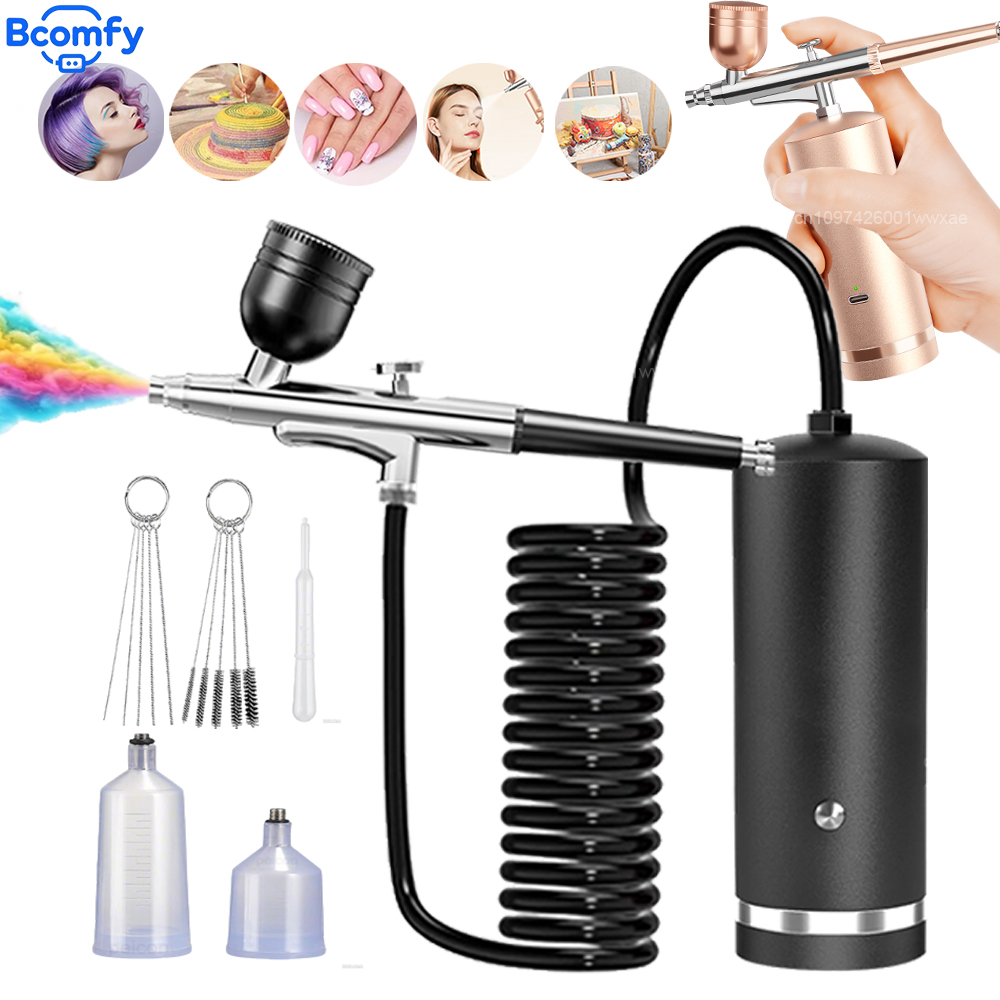 컴프레서가 있는 에어브러시, 충전식 에어브러시, 미니  - Airbrush Kit With Mini Compressor 리뷰 및 가격