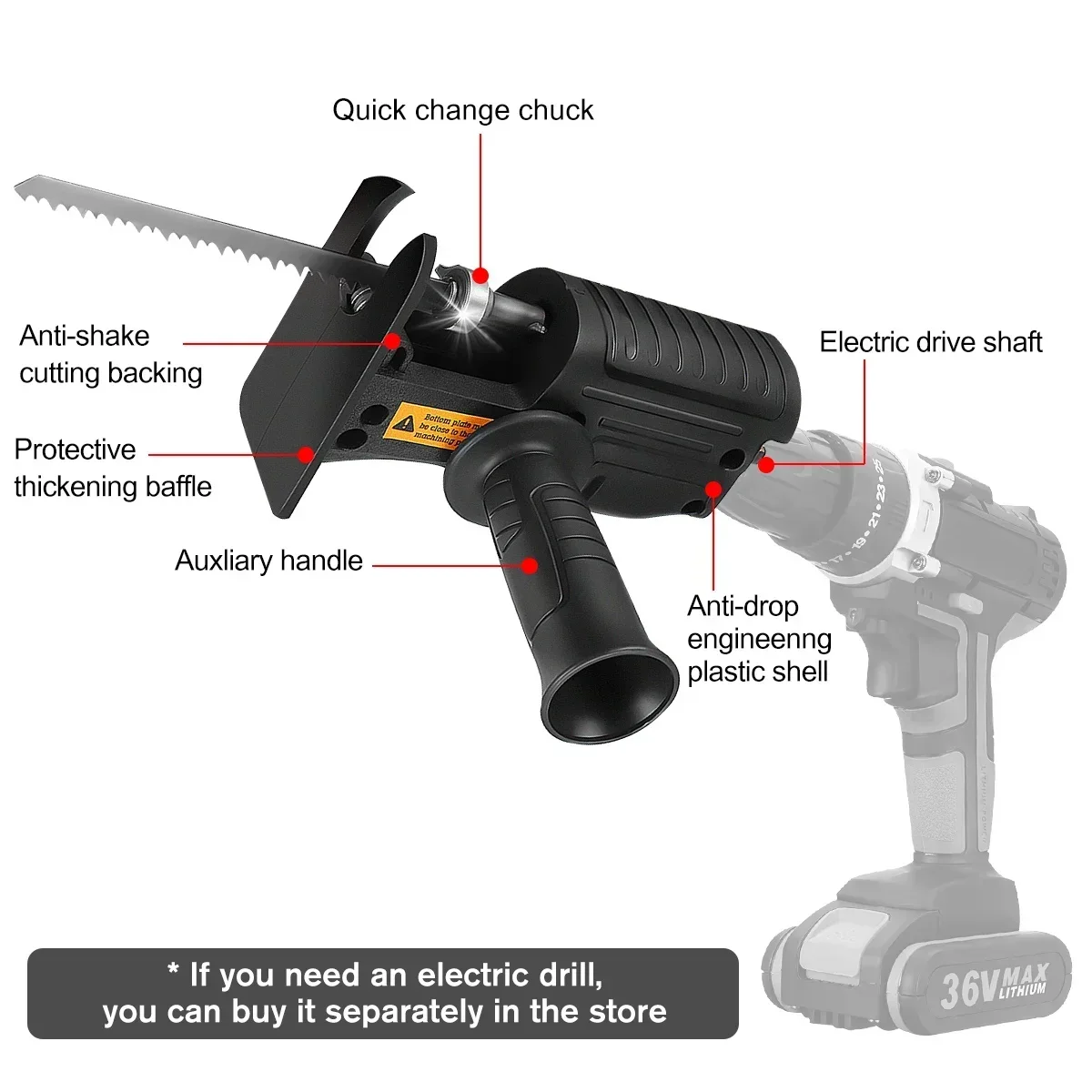 휴대용 왕복톱 어댑터 전동 드릴 개조 전기톱 신형 전동 - Reciprocating Saw Attachment Drill 리뷰 및 가격