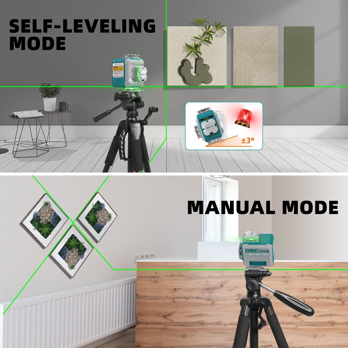 Decteam 4D 크로스 라인 레이저 레벨, 수평 및 - Laser Level 16 Lines 4D Green 리뷰 및 가격