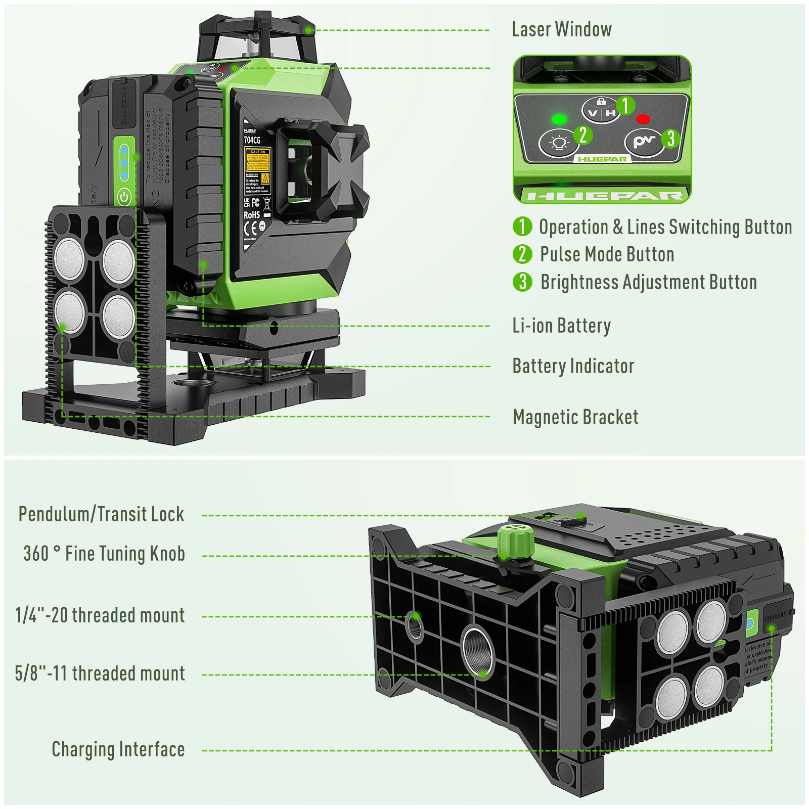 휴파 704CG 디지털 4D 16라인 레이저 도구 36 - Laser Level 16 Lines 4D Green 리뷰 및 가격