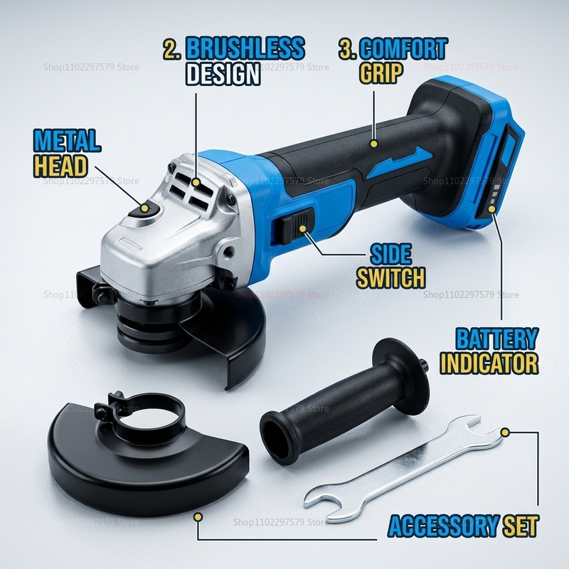무선 브러시리스 앵글 그라인더 18V 배터리 호환 전동 - Brushless Angle Grinder Battery Powered 리뷰 및 가격
