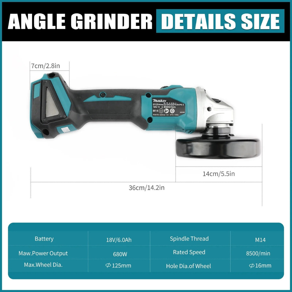 Makita DGA404 125mm 18V 브러시리스  - Brushless Angle Grinder Battery Powered 리뷰 및 가격